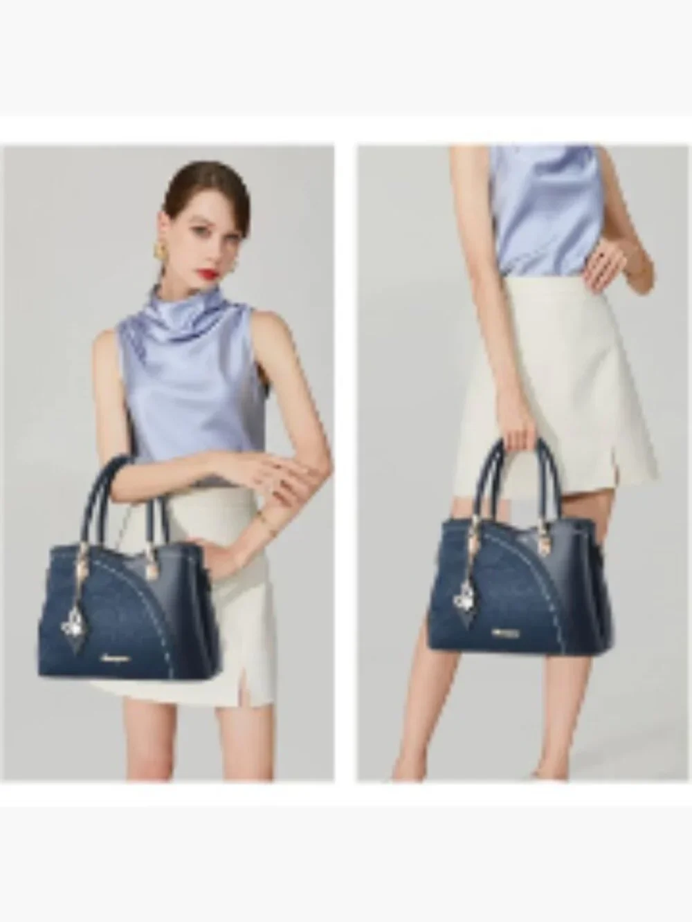 Top Handle Satchel Shoulder Bag Tote with Gold Hardware